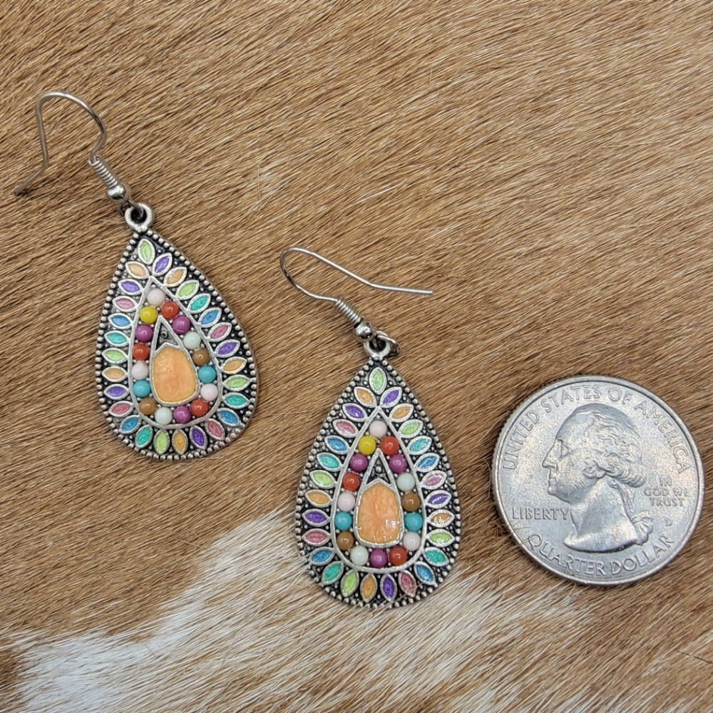 Bohemian Chic Teardrop Earrings - Picture 2 of 3
